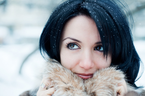 Woman with winter skin