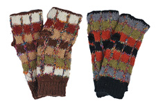 Wool and Recycled Silk Multi-color Arm Warmers