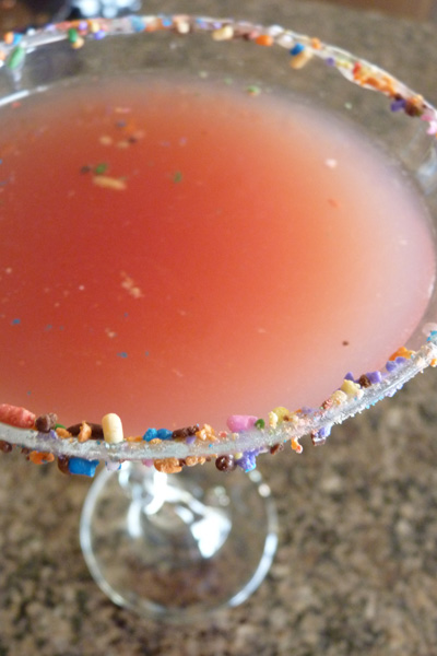 Pink cupcake martini