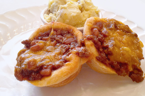 barbecue cups with potato salad
