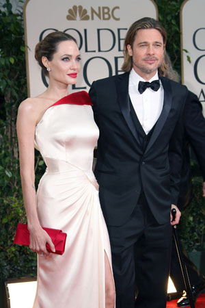 Angelina Jolie and Brad Pitt at the Golden Globes