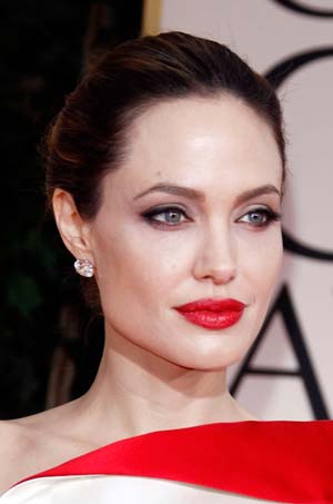 Angelina Jolie at the Golden Globes 2012