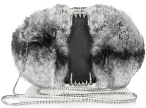 Maison du Posh One Another Black Fur Teeth Clutch