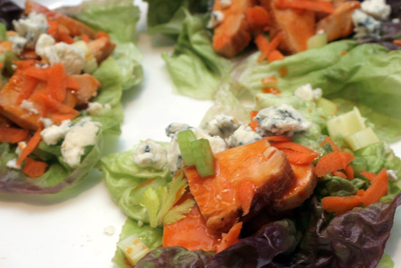 Buffalo chicken lettuce wrap