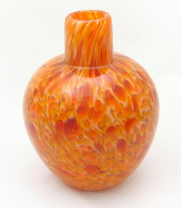 Butterscotch caramel handblown glass bud vase