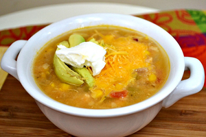 Dinner: Chicken tortilla soup with 1 glass of red wine