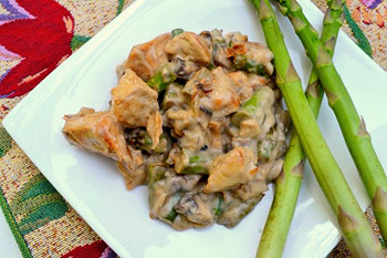 Creamy chicken with asparagus