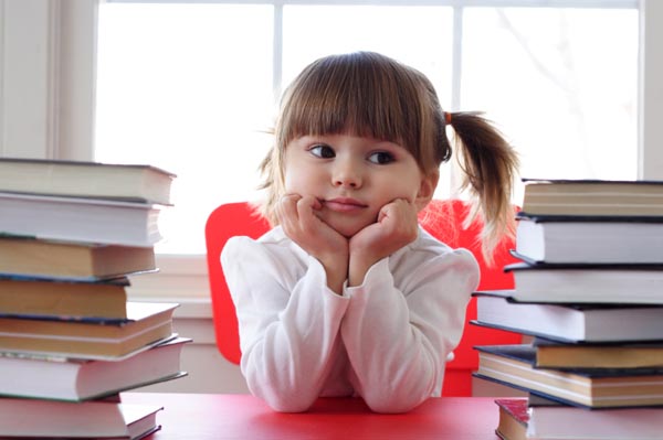 Child with overdue library books