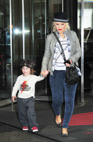 Christina Aguilera and son