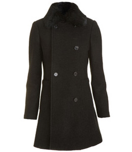 Barneys New York wool blend double breasted coat