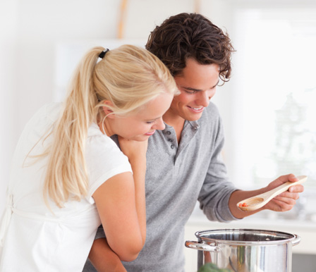 Couple making stew