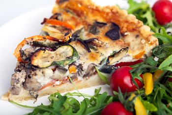 Roasted eggplant quiche