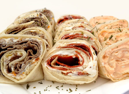 Gridiron tortilla roll-ups