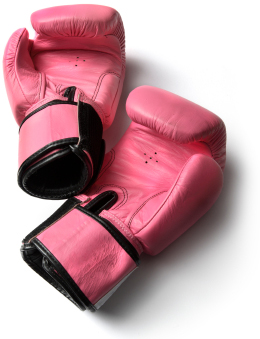 Pink boxing gloves