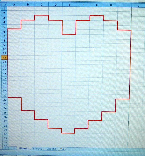 excel heart shape