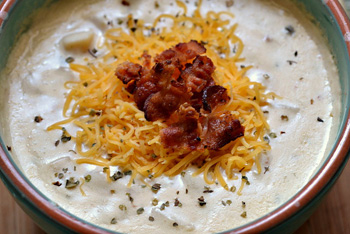 Low-fat loaded baked potato soup