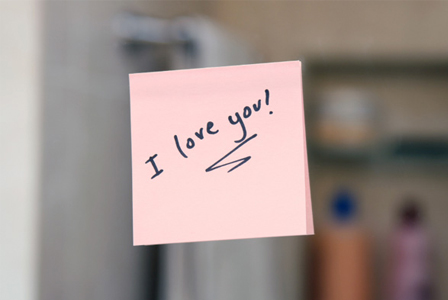 Love note on mirror
