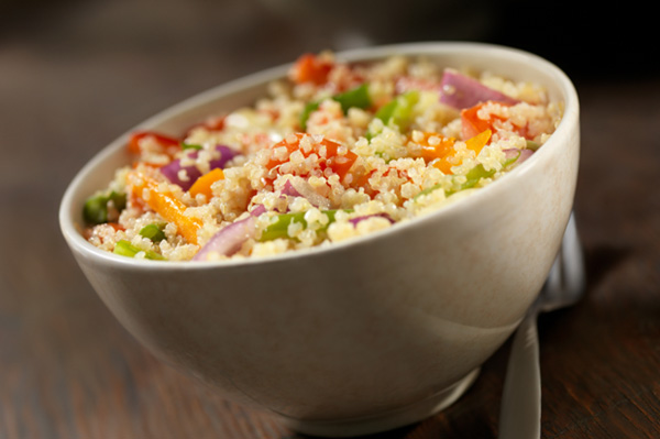 Warm Mediterranean quinoa salad