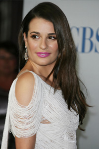 Lea Michele's pink lips