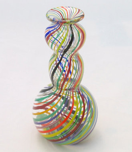Pucci striped miniature glass bottle vase