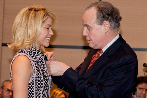 Shakira knighted in France