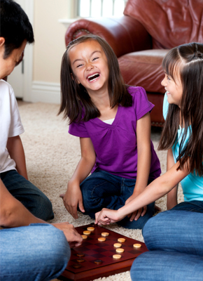 Siblings playing games
