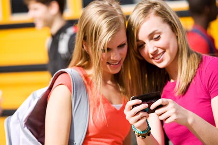 Teens with cell phones