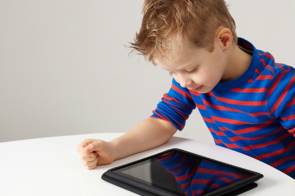 Toddler with iPad