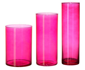 Pink cylinder vases
