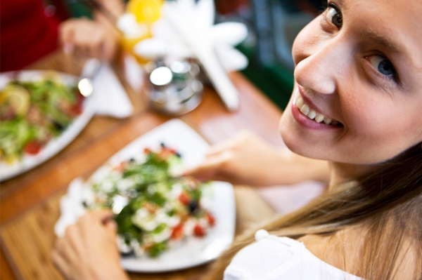 Woman having meatless monday meal