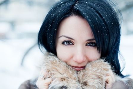 Woman with winter skin
