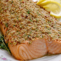 Walnut crusted salmon