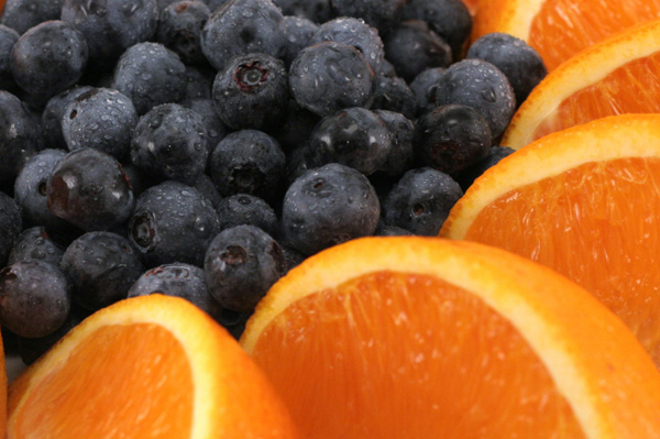 Blueberries and oranges