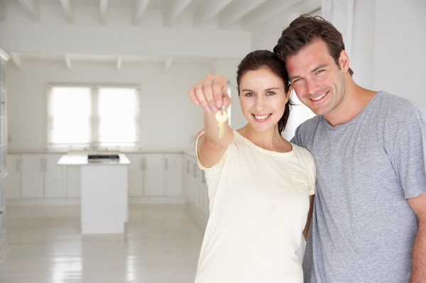 Couple in brand new home