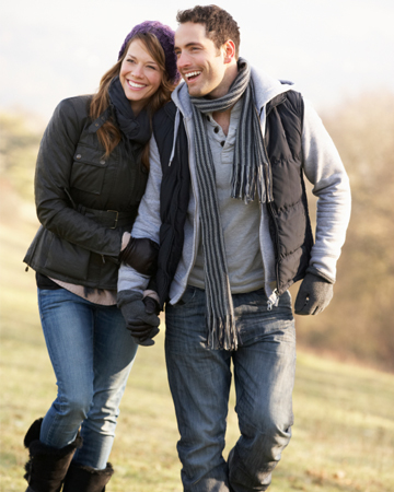 Couple on winter walk