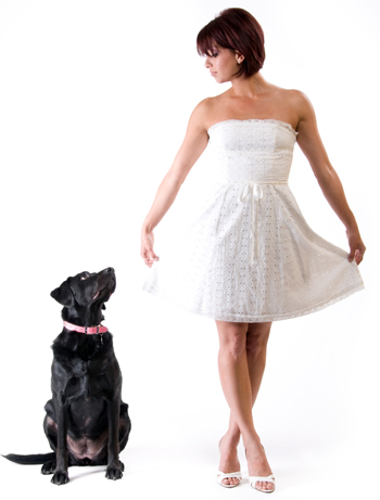 Woman dancing with dog