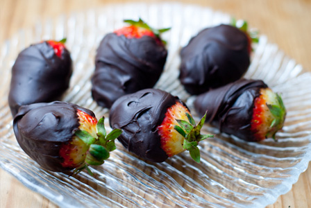Dark chocolate covered strawberries