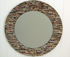 Mirror made from recycled magazines