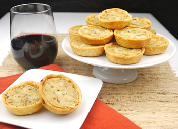 Caramelized onion and Gruyere tartlets