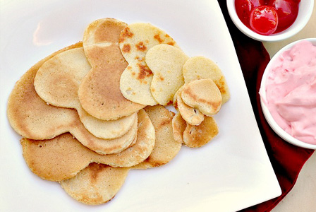 Heart shaped crepes