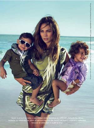 Jennifer Lopez Gucci ad with twins Max and Emme