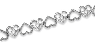 Jessica Simpson Diamond Accent Muli-Heart Bracelet