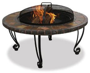 Slate and marble fire pit
