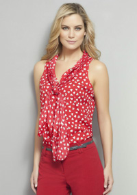 silky heart-print sleeveless blouse ($40, nyandcompany.com) 