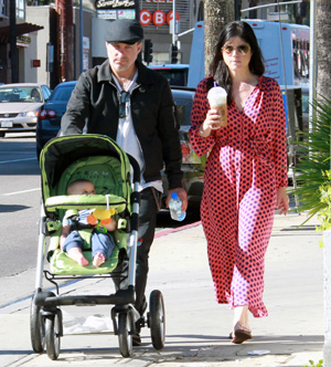 Selma Blair and boyfriend with baby Arthur