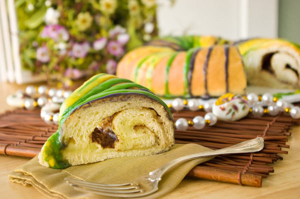 Slice of King Cake