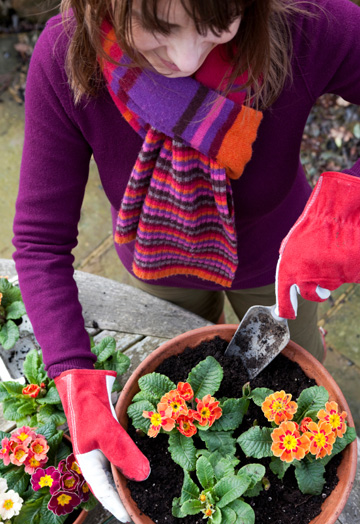 Woman gardening outdoors
