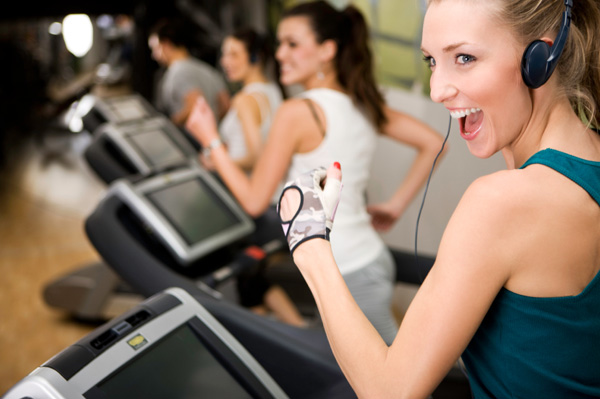 Woman running on treadmill