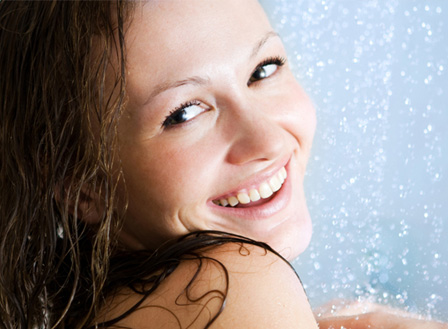 Woman taking shower