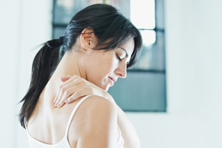Woman with backache